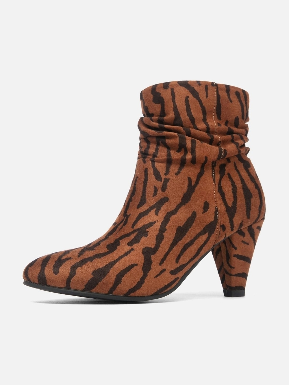 NEWBELLA sz 8 Women's Kitten Heel Ankle Boots Pointed Toe Faux Suede Zip Up Boot